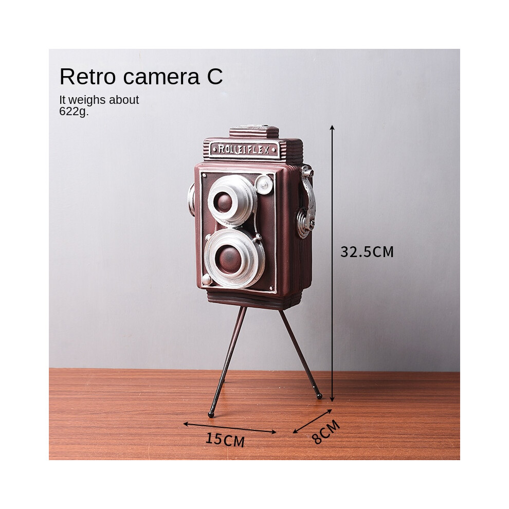 (Camera C model JL00390A) Nostalgic retro resin ornaments, handicrafts, home decoration, mini ornaments, photography props, camera gramophone