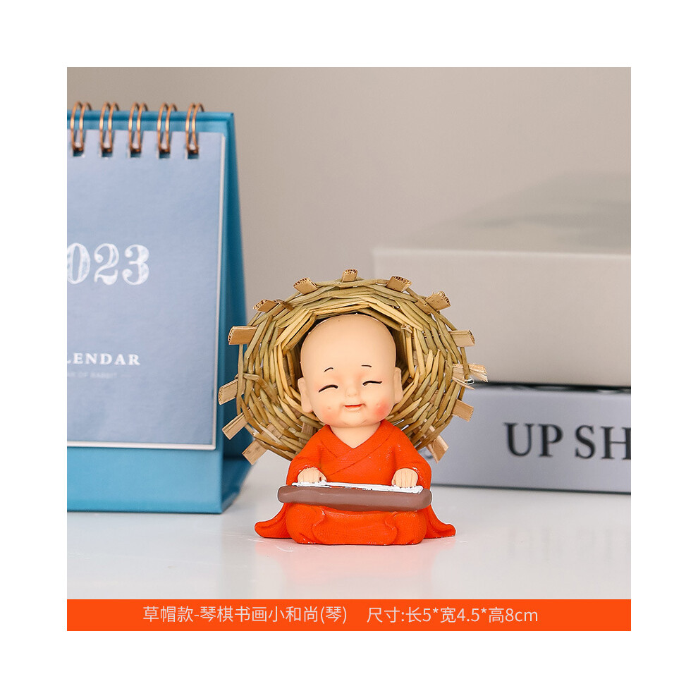 (New Straw Hat Monk [Piano]) Creative Zen aromatherapy stove ornaments, home decorations, ceramic crafts, sandalwood, agarwood stove, incense holder,