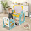 Casart Kids Art Easel Toddlers Activity Table & Chair w/Adjustable Whiteboad 4