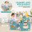 Casart Kids Art Easel Toddlers Activity Table & Chair w/Adjustable Whiteboad 7