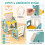 Casart Kids Art Easel Toddlers Activity Table & Chair w/Adjustable Whiteboad 10
