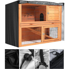 Rabbit Hutch Cover, 4Ft Double Rabbit Cage Dustprrof Cover Waterproof 210D Oxford Cloth Bunny Hutch Cover
