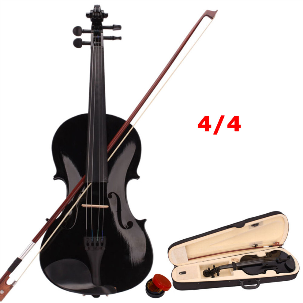 4/4 Full Size Acoustic Violin+Hard Case+Bow+Rosin Orchestral For Learner Gift