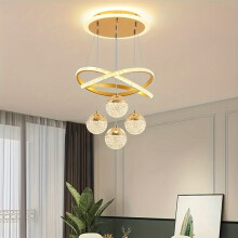 (Golden) Modern LED Ceiling Lights And Chandeliers With Dimming Function, Brushed And Polished, Color-changing, Energy-saving For Homes, Bars, And Restaurants.