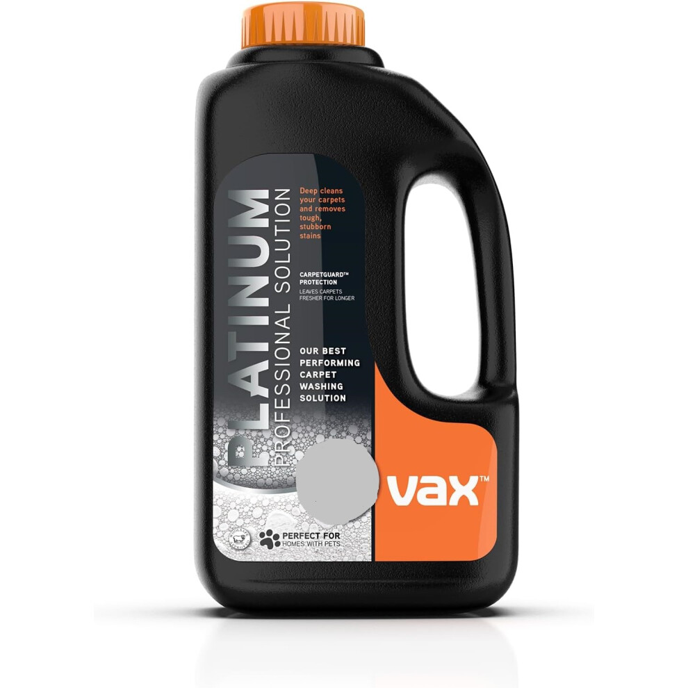 Vax Platinum Professional 1.5 Litre Carpet Cleaner Solution Deep Cleans and Removes Tough Stains Neutralises Pet Odours Charcoal