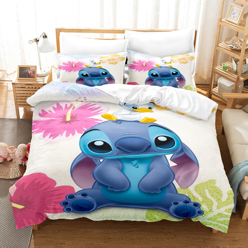 (Style 03, King(220X240CM/3PCS)) Stitch Kids Bedding Single Double Duvet King Cover