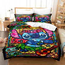 (Style 22, Double(200X200CM/3PCS)) Stitch Kids Bedding Single Double Duvet King Cover