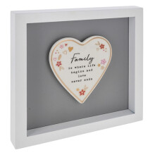 Heartfelt Art Family Where Life Begins & Love Never Ends Wall Plaque Gift Idea