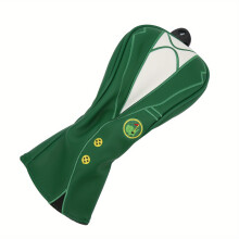 (Green, Number 5) Golf head cover PU leather elastic collar soft thick lining mixed head cover,mixed head cover,1/ 3/ 5/ UT club cover 3 wooden club cover