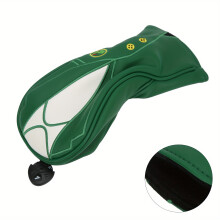 (Green, UT number) Golf head cover PU leather elastic collar soft thick lining mixed head cover,mixed head cover,1/ 3/ 5/ UT club cover 3 wooden club cover