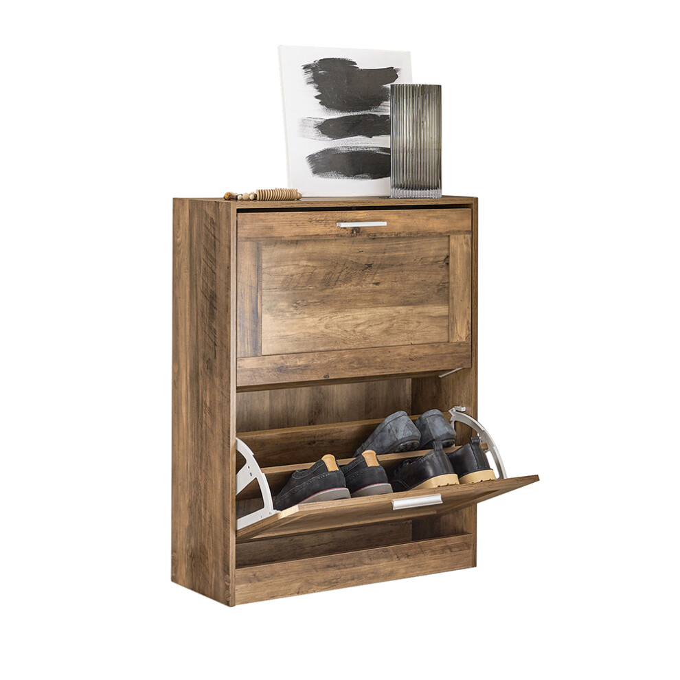 SoBuy FSR137-F, 2 Drawers Shoe Cabinet Shoe Rack Shoe Storage