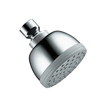 Cabezal de ducha hansgrohe Croma de 3 pulgadas, instalación fácil, moderno, 1 chorro, limpieza rápida en cromo