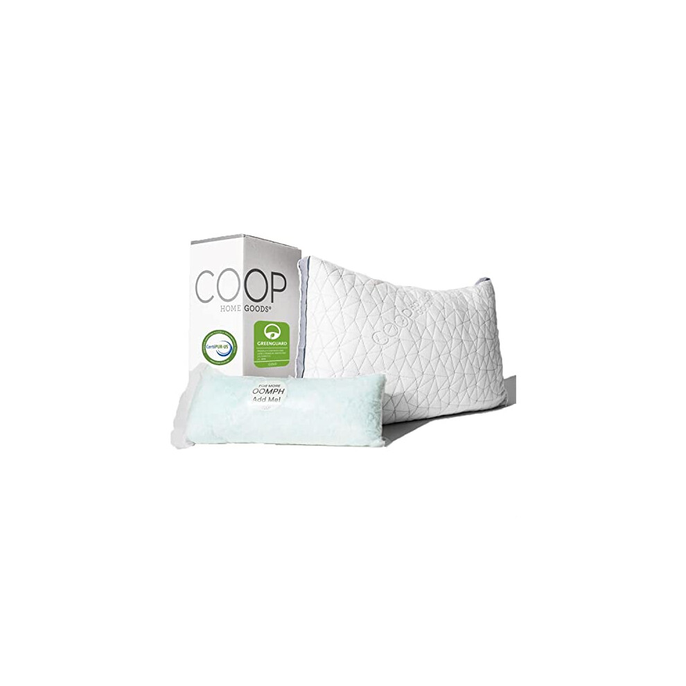 Coop Home Goods Eden Pillow Queen Size Bed Pillow for Sleeping Adjustable Cross Cut Memory Foam Pillows with Cooling Gel Washable Cover from Bamboo