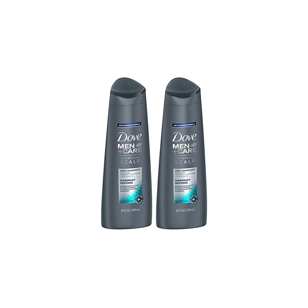 Dove Men+Care Dermacare Scalp 2-in-1 Shampoo + Conditioner, Dandruff Defense, 12 Ounce (Pack of 2)