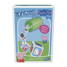 Hasbro Gaming Yahtzee Jr. : Jeu de soci   t    Peppa Pig Edition pour enfants de 4 ans et plus. Jeu de comptage et d'association pour les enfants d'