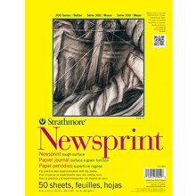 Strathmore 300 Series Krantenpapier Pad Tape Gebonden 24x36 inch 50 Vellen (32lb/52g) - Kunstpapier voor volwassenen en studenten - Oefen met schetse