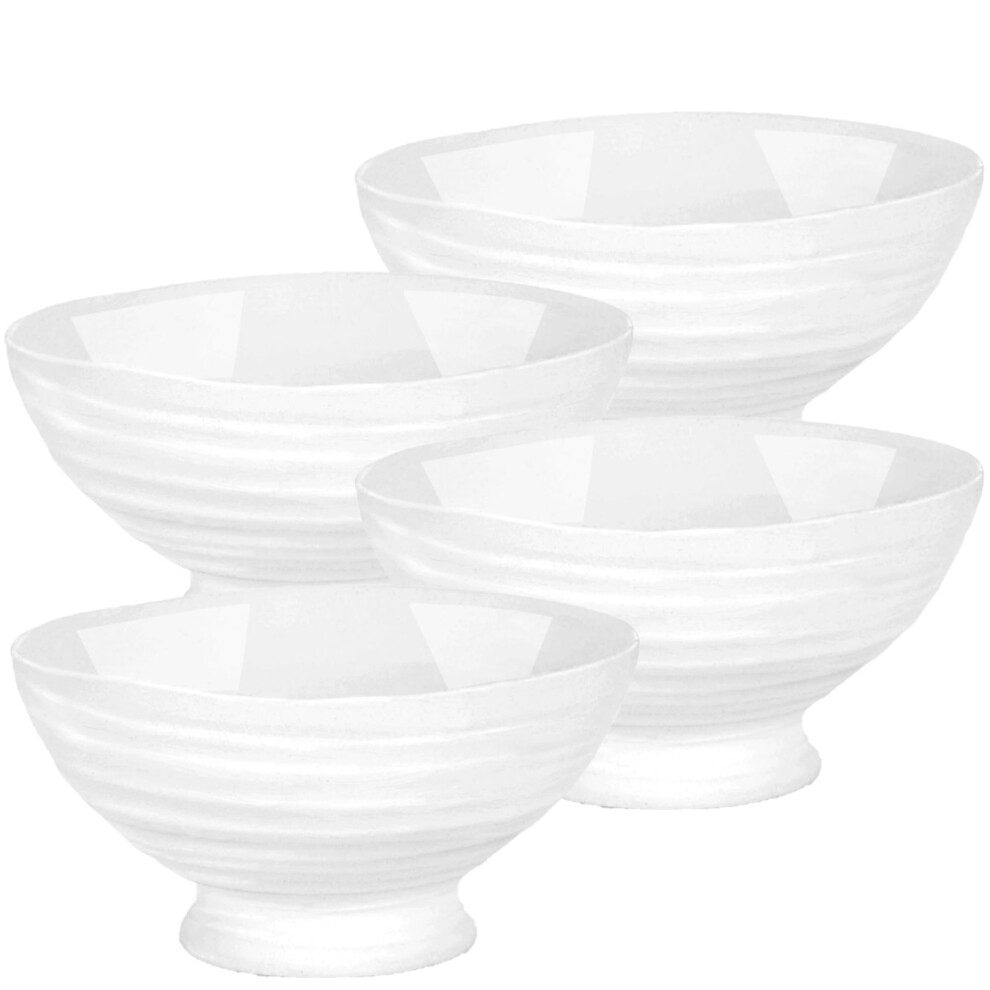 Portmeirion Sophie Conran White Mini Dip Dish | Set of 4 Mini Bowls for Kitchen Counter | Dip Bowls for Sauces and Condiments | Made from Fine Porcela