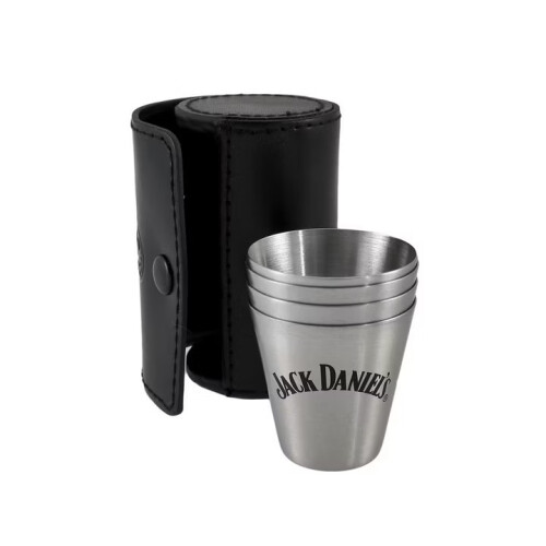Jack Daniels Jack Daniels Leather holder & 4 Cups