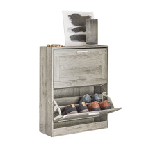 SoBuy FSR137-HG, 2 Drawers Shoe Cabinet Shoe Rack Vintage Grey