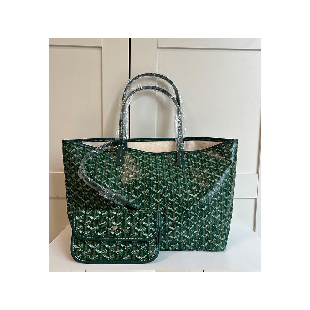 (Green) Women's Pu Leather Tote Bag Large Capacity Shoulder Bag Medium