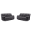 Torino Grey Fabric 3+3 Recliner Sofa Set 2