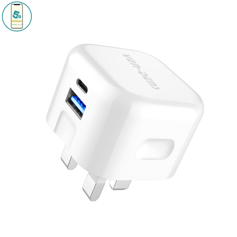 Dual Port USB & Type C Fast Charger Wall Plug