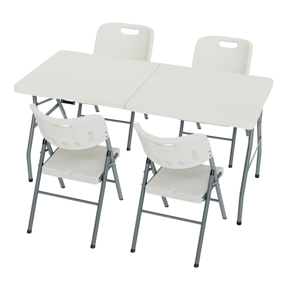 (4 Chairs) Indoor Outdoor Folding Table 5ft & Folding Chairs-image-OPC-PF2ZHXD-NEW
