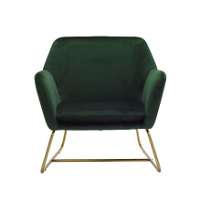 Charles Racing Green Armchair - Luxe Velvet Comfort with Gold Frame