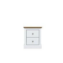 DEVON WHITE 2 DRAWER BEDSIDE CABINET