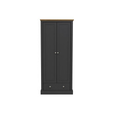 DEVON CHARCOAL 2 DOOR WARDROBE ( 2 PACKS )