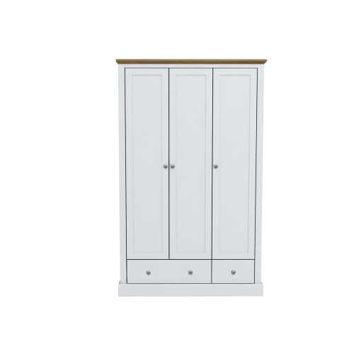 DEVON WHITE 3 DOOR 2 DRAWER WARDROBE ( 2 PACKS )