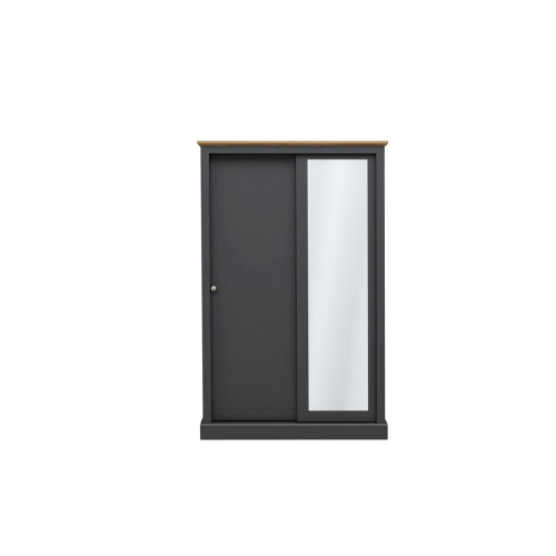 Devon Charcoal 2-Door Sliding Wardrobe Timeless Elegance with Storage