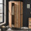 Hoxton 2-Door Wardrobe - Industrial Chic with Distressed Oak Effect 1