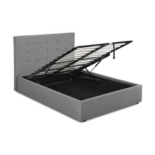 Lucca Plus 4.6 Double Ottoman Bed - Soft Grey Elegance with Storage