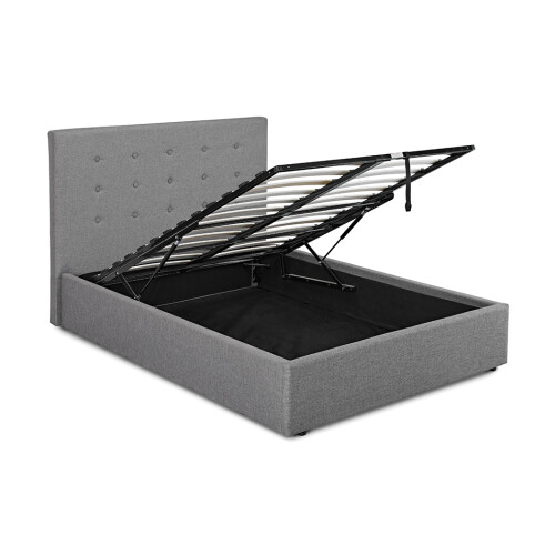 Lucca Plus 4.6 Double Ottoman Bed - Soft Grey Elegance with Storage