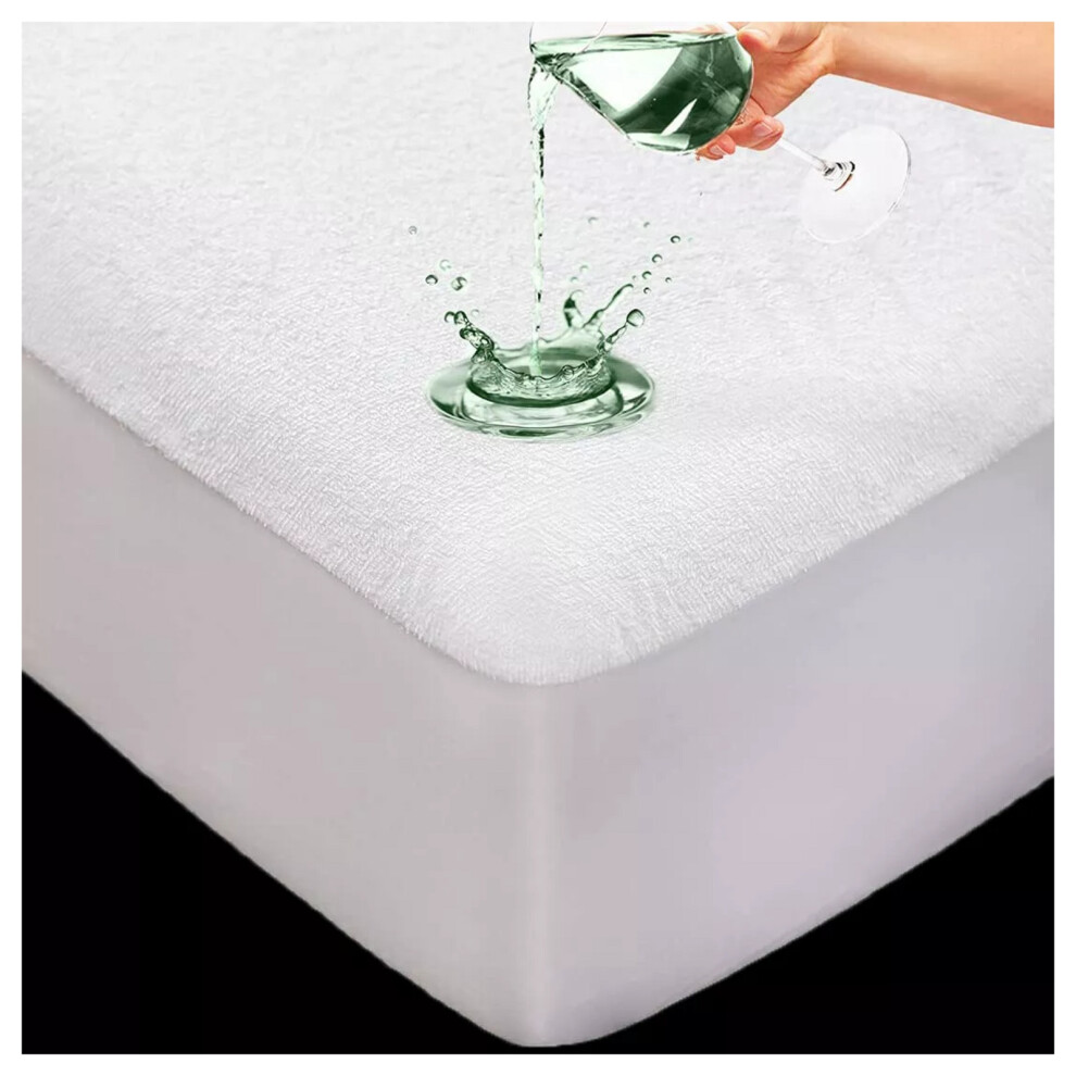 (Single Mattress Protector) Terry Mattress Protector Waterproof Bed Cover 30cm