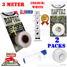 2x Bond it Raptile Emergency Repair Tape Waterproof Silicone White 3m