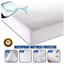 (Single Mattress Protector) Waterproof Terry Towel Mattress Protector Extra Deep Single Double King Bed