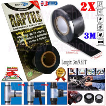 2pc BOND IT Raptile Silicone Repair Tape WaterproofSealing Tape Black