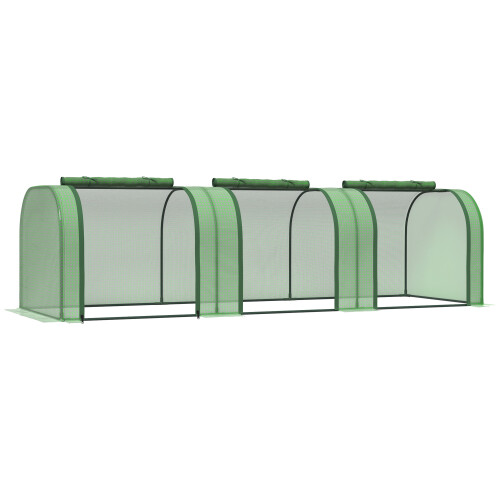Outsunny Outsunny Tunnel Greenhouse Steel Frame for Garden w/ Zipper Doors