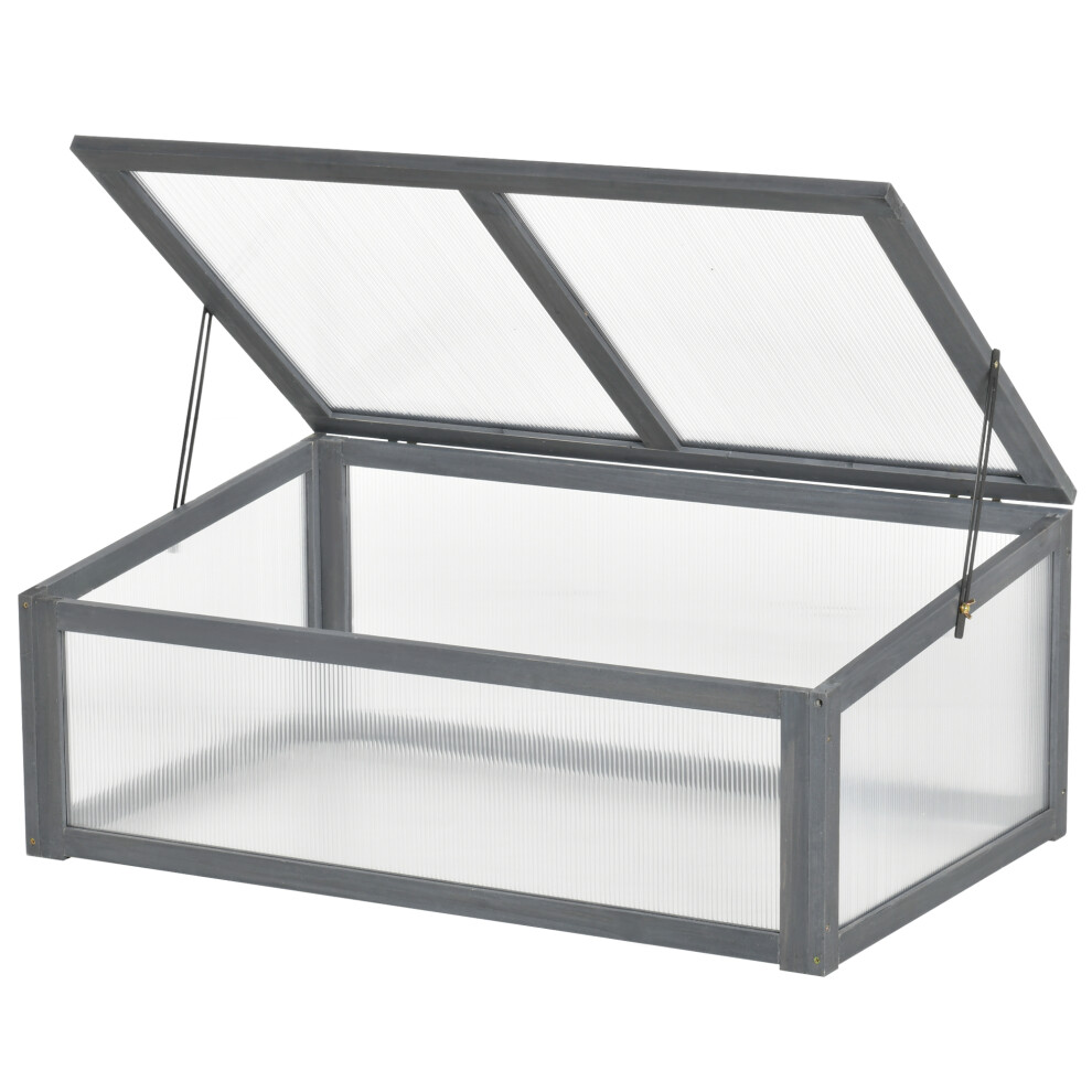 Outsunny Square Wooden Outdoor Greenhouse For Plants Pc Board 100 X 65 X 40Cm