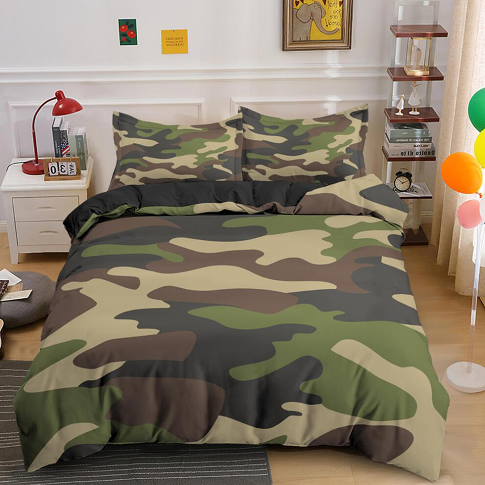 Xcsgsra (Style 03, Single(135X200cm/2Pcs)) Camouflage Kids Bedding Single Double Duvet Cover Not,Specified