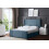 DS Living (King, Blue) Elara Winged Paneled Upholstered Bed with Ottoman 5