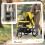 PawHut PawHut 3 Wheel Pet Stroller, for Medium Small Dogs, Foldable Cat Pram - Yellow 3