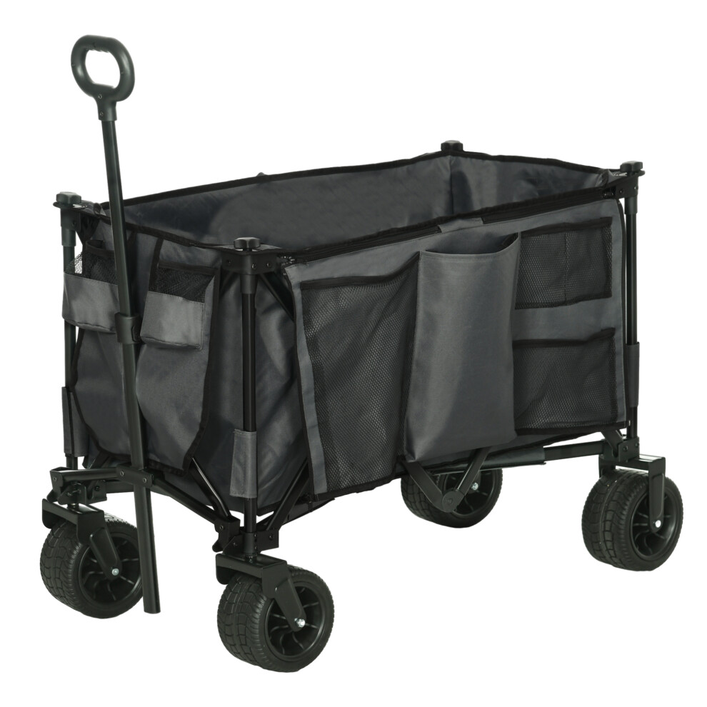 Folding Wagon Garten Cart Collapsible Camping Trolley On Wheels