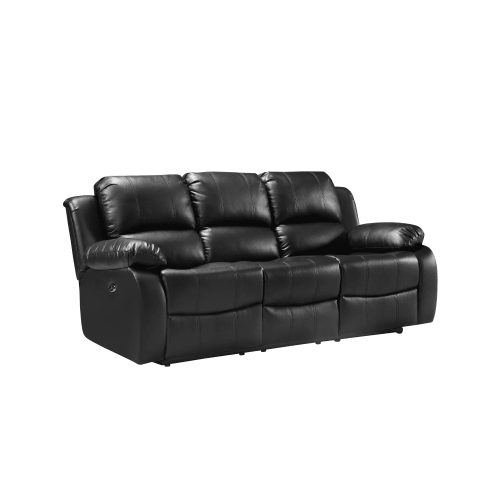 Valencia Black Leather Recliner 3+3 Seater Sofa Set 2