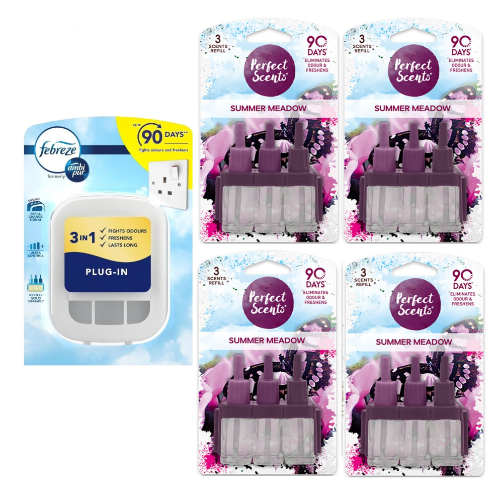 Plugin Airfreshener And 4 Refill 3Volution Perfect Scent Summer Meadow