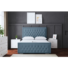 (Small Double, Blue) Allegra Upholstered Bed
