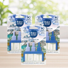 3x Mountain Air Perfect Scent Plug-In Refill Oils for Volution 3 | 3-Scent Rotation, 90-Day Fragrance