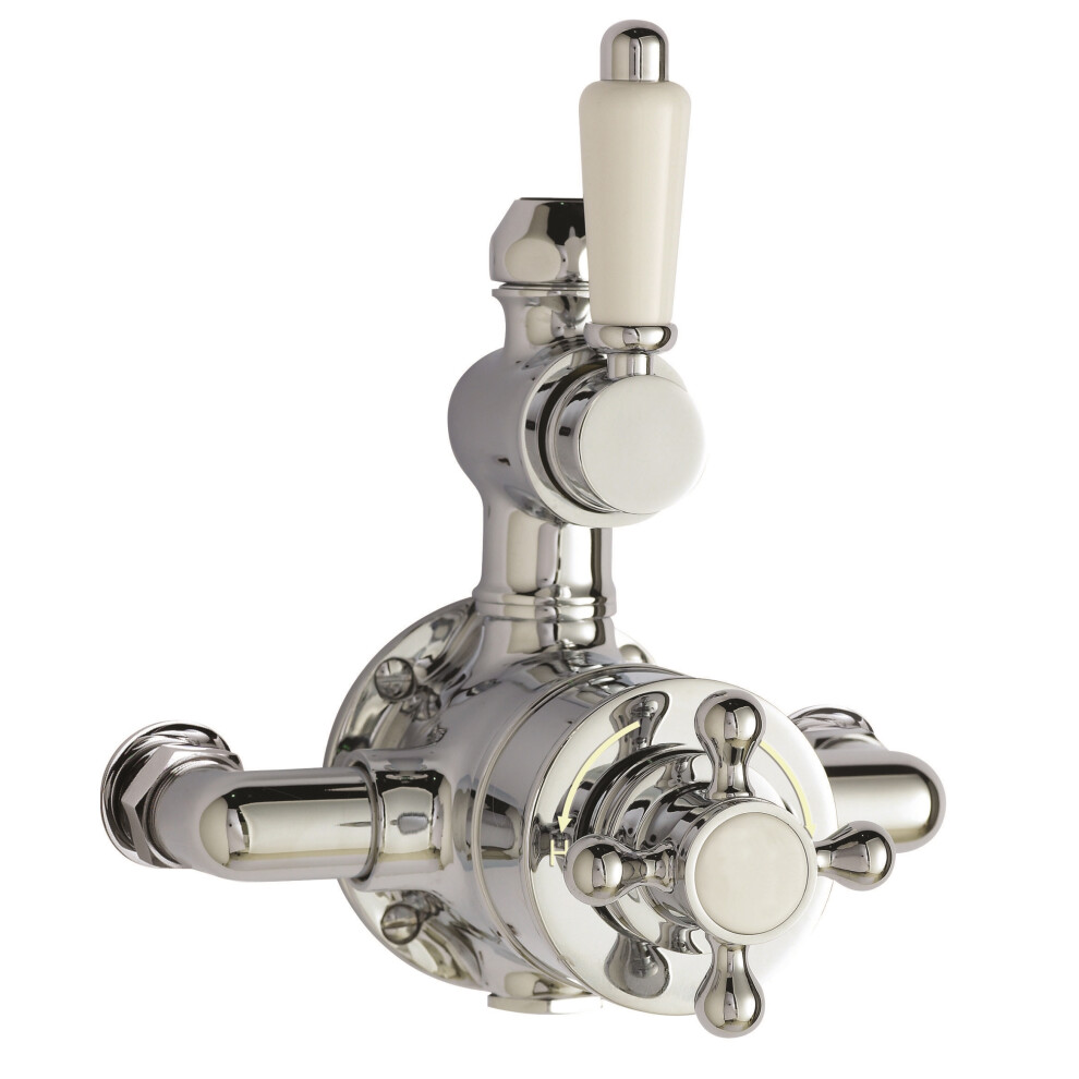 Traditional Exposed Twin Thermostatic Shower Valve (1 Outlet) - Chrome - Balterley